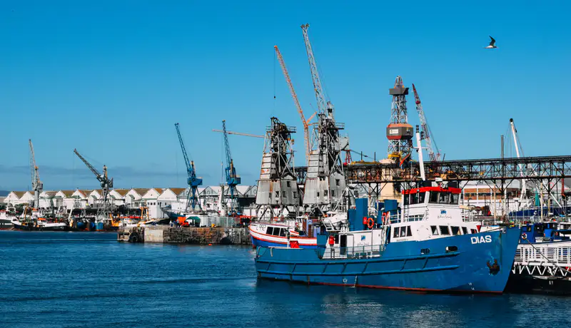 Port with cargo ships